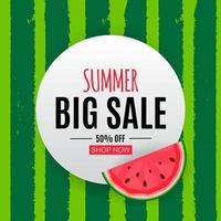 abstrakt sommarförsäljningsbakgrund med vattenmelon vektor
