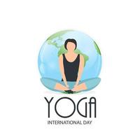 Yoga Internationaler Tag, 21. Juni Hintergrund vektor