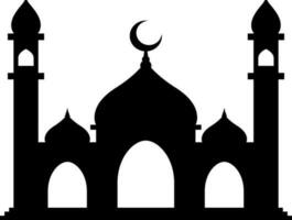 Moschee Vektor Illustration. Silhouette Moschee Symbol zum Zeichen und Symbol von Muslim Anbetung Ort. Moschee Symbol von Islam Religion und Muslim Glaube. Platz von Muslim zu beten