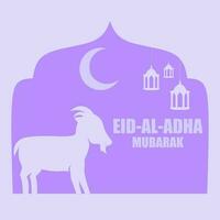 eid al Adha vektor illustration för islam kultur. Qurbån design av get och moské för eid al Adha mubarak. islamic design av Qurbån för al Adha händelse firande i muslim kultur och islam religion