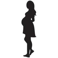 ein Schwangerschaft Frauen Vektor Silhouette