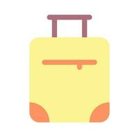 Koffer eben Farbe ui Symbol. Paket mit Reisender Besitz. bereiten Gepäck zum Reise. einfach gefüllt Element zum Handy, Mobiltelefon App. bunt solide Piktogramm. Vektor isoliert rgb Illustration