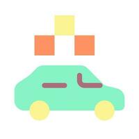 Taxi mit Prüfer eben Farbe ui Symbol. Passagier Fahrzeug Befehl. städtisch Transport Service. einfach gefüllt Element zum Handy, Mobiltelefon App. bunt solide Piktogramm. Vektor isoliert rgb Illustration