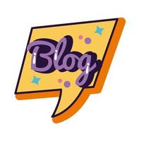 Slang-Sprechblase mit Blog-Wortzeile und Füllstil vektor