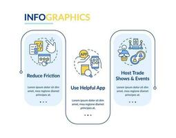 Sammeln Bewertungen nähert sich Rechteck Infografik Vorlage. Daten Visualisierung mit 3 Schritte. editierbar Zeitleiste die Info Diagramm. Arbeitsablauf Layout mit Linie Symbole vektor