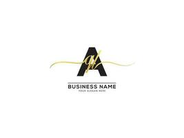 Unterschrift Brief aql Logo Design zum Luxus Geschäft vektor