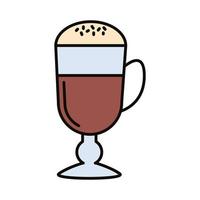 Eiskaffee-Getränkelinie und Füllstilikone vektor