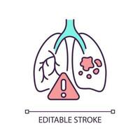 Atemwege Krankheit rgb Farbe Symbol. Lungen Erkrankung. Lunge Krebs. Onkologie. Karzinom. chronisch Bedingung isoliert Vektor Illustration. einfach gefüllt Linie Zeichnung. editierbar Schlaganfall