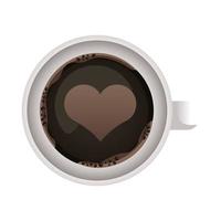 Kaffeetasse Getränk mit Herz Airview Symbol vektor