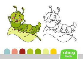 färg bok för barn larv sida för böcker tidningar vektor illustration mall