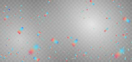 holografiska konfetti baner på grå bakgrund. firande fest Lycklig begrepp. vektor