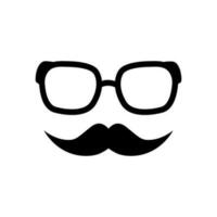 glasögon och mustasch platt stil vektor ikon