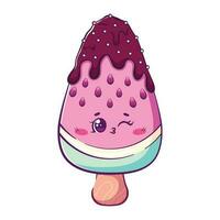 kawaii Karikatur Gekritzel Eis Sahne auf ein Stock. Pastell- Farben vektor
