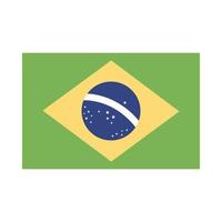 Brasilien flagga platt stilikon vektor