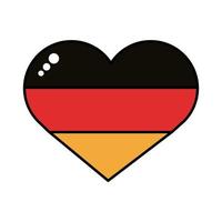hjärta med Tyskland flagga oktoberfest linje och fyll stil ikon vektor
