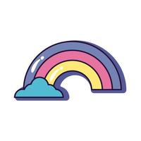 niedliche Regenbogen-Slang-Linie und füllen Stilikone vektor