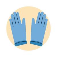 Schutz der blauen Handschuhe vor Viren und Bakterien vektor