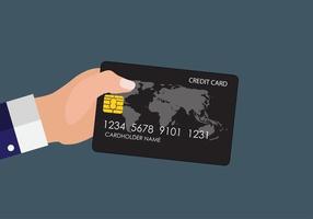 Hand Holding Kreditkarte finanzielle und Online-Zahlungen Konzept vektor