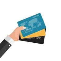 Hand Holding Kreditkarte finanzielle und Online-Zahlungen Konzept vektor