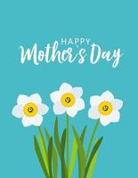 lycklig mors dag gratulationskort med blommor bakgrund vektor