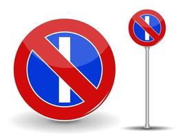 Verbot des Parkens roter und blauer Verkehrszeichen vektor