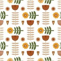 skandinavisch Volk Kunst Muster. Volk Blumen- Muster. Schwedisch Volk Kunst drucken, nahtlos Hintergrund, Schwedisch Textil, Hintergrund im Vektor. hell stilisiert dekorativ Blumen- Elemente. Scandi Illustration. vektor