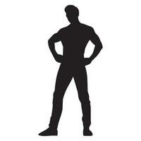 en man stående utgör vektor silhuett illustration svart Färg