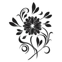 blommig blomma design vektor illustration svart Färg