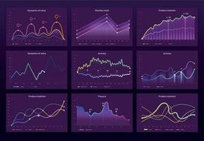 abstrakt data diagram. statistisk grafer, finansiera linje Diagram och marknadsföring histogram Graf infographic vektor uppsättning