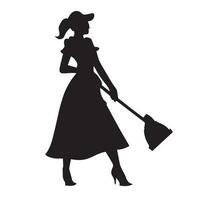 ein Reiniger Frauen Vektor Silhouette Illustration