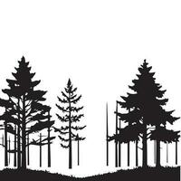 ein Wald Vektor Silhouette Illustration schwarz Farbe