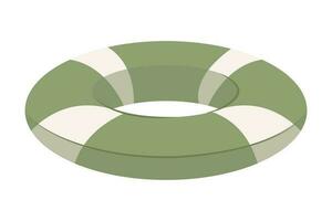 Gummi Ring zum das Sommer- Schwimmbad Grün Farbe. Schwimmen Ringe auf ein Weiß Hintergrund. aufblasbar Gummi Spielzeug zum Wasser und Strand. bunt Rettungsring zum Baden. Vektor Lager Illustration.