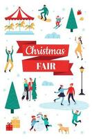 Weihnachten gerecht. Winter Urlaub Poster, Schnee Festival und Weihnachten Feier Vektor Illustration