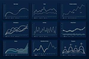 data grafisk diagram. matte koordinater Graf, tillväxt Diagram grafik och företag infographic grafer vektor illustration uppsättning