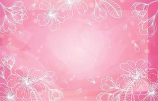 rosa blommig akvarell bakgrund vektor