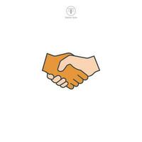 handslag ikon. en vänlig och inklusive vektor illustration av en handslag, representerar avtal, partnerskap, och förtroende.