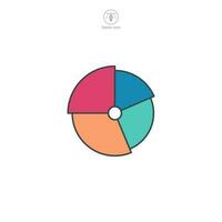 Kuchen Diagramm Symbol. ein visuell reizvoll Vektor Illustration von ein Kuchen Diagramm, Anzeigen Daten und Statistiken im ein klar und prägnant Benehmen.