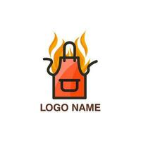 logotyp kock med brand flamma. vektor illustration