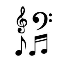 Ton Musik- Symbol Design. Hinweis Musik- Symbol im modisch eben Stil Design. Vektor Illustration