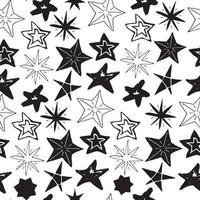 Sternenskizze kritzelt nahtlose Musterhand gezeichnete Vektorillustration vektor