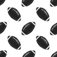 nahtlose Musterhand gezeichnete Skizzenvektorillustration des Fußball-Rugbyballs vektor