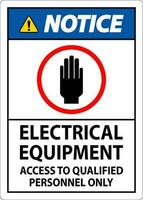 beachten Zeichen elektrisch Ausrüstung autorisiert Personal nur vektor