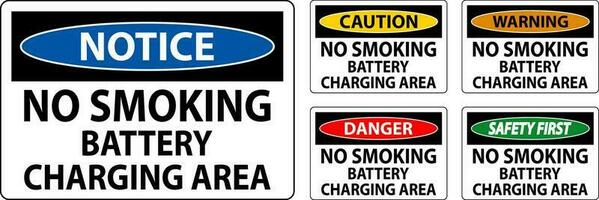 fara tecken batteri lagring område Nej rökning vektor