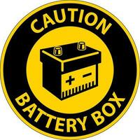 Vorsicht Batterie Box mit Symbol Zeichen auf Weiß Hintergrund vektor