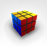 rubik kub 3d, vektor illustration