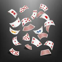 poker kort diamant spridd, vektor illustration