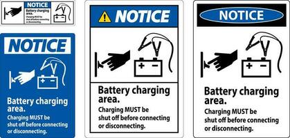 lägga märke till först tecken batteri laddning område, laddning måste vara Stäng av innan ansluter eller koppla ur. vektor