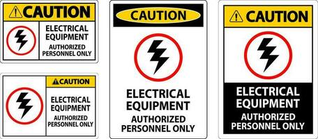 elektrisk säkerhet tecken varning, elektrisk Utrustning auktoriserad personal endast vektor