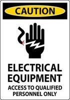 Vorsicht Zeichen elektrisch Ausrüstung, Zugriff zu qualifiziert Personal nur vektor