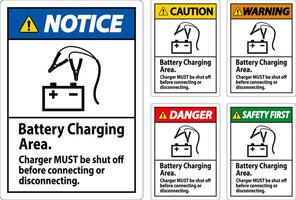 fara tecken batteri laddning område, laddare måste vara Stäng av innan ansluter eller frånkoppling vektor